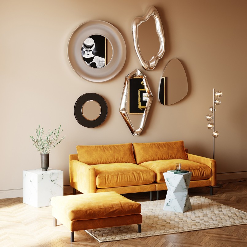 Miroir Hologram argenté 117x68cm Kare Design