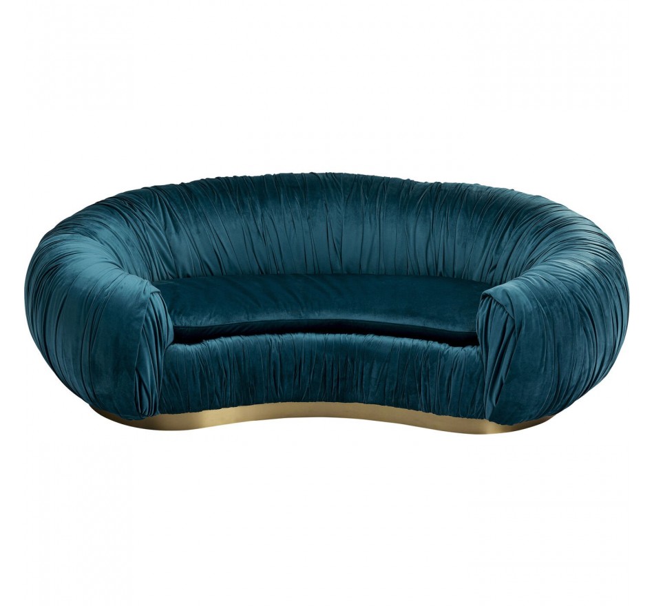 Sofa Perugia 2-Seater velvet bluegreen Kare Design