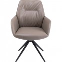 Chaise avec accoudoirs pivotante Amira grise Kare Design