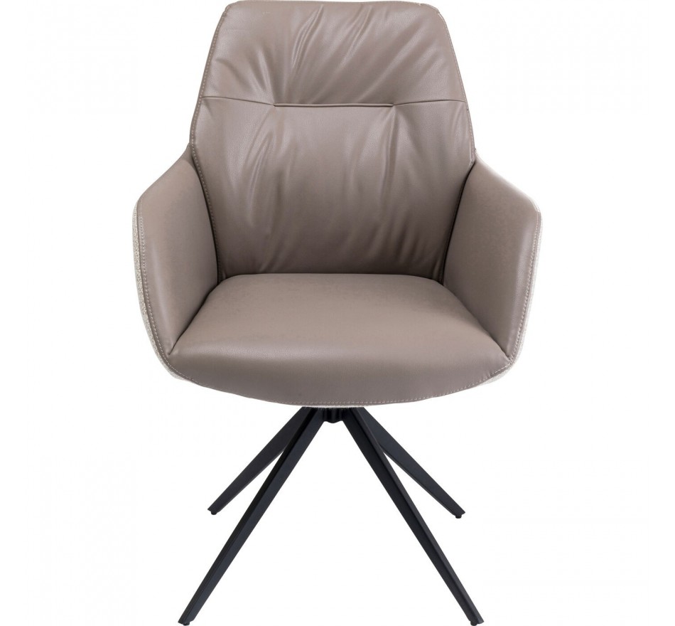 Swivel chair with armrests Amira grey Kare Design