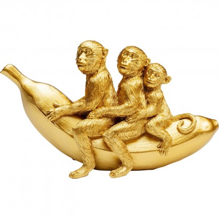 Decoratie trio gouden apen banaan Kare Design