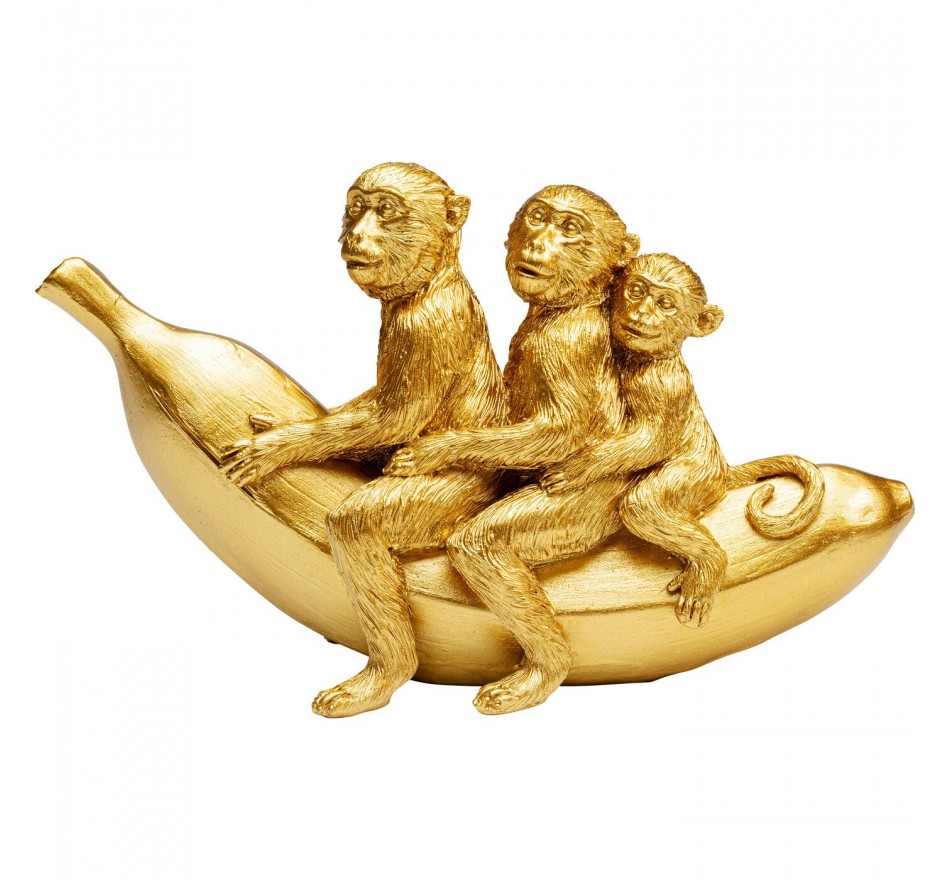 Woonaccessoires trio gouden apen banaan Kare Design