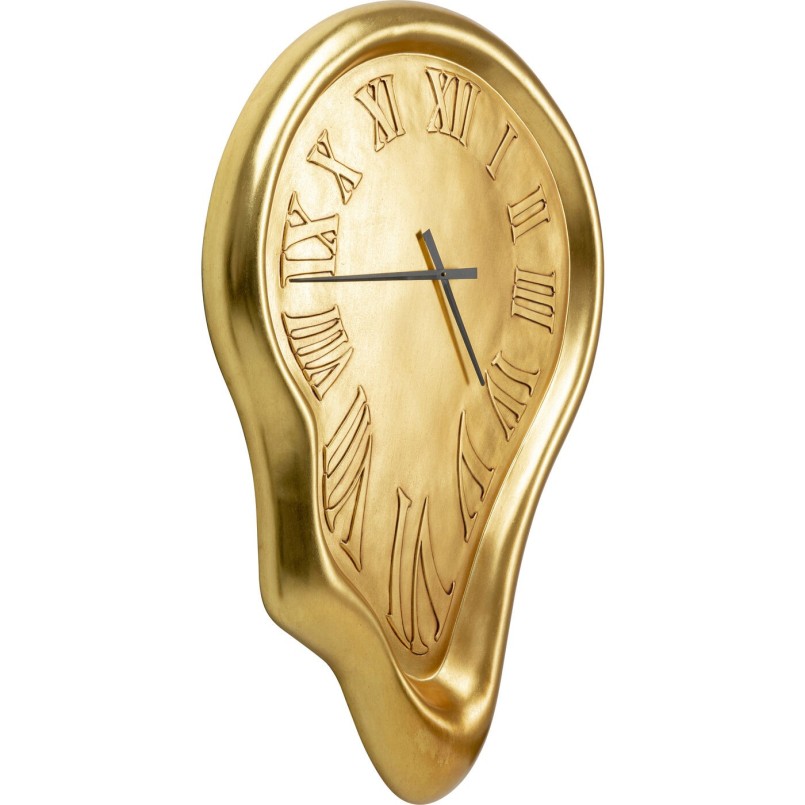 Horloge murale Big Drop dorée 92x127cm Kare Design