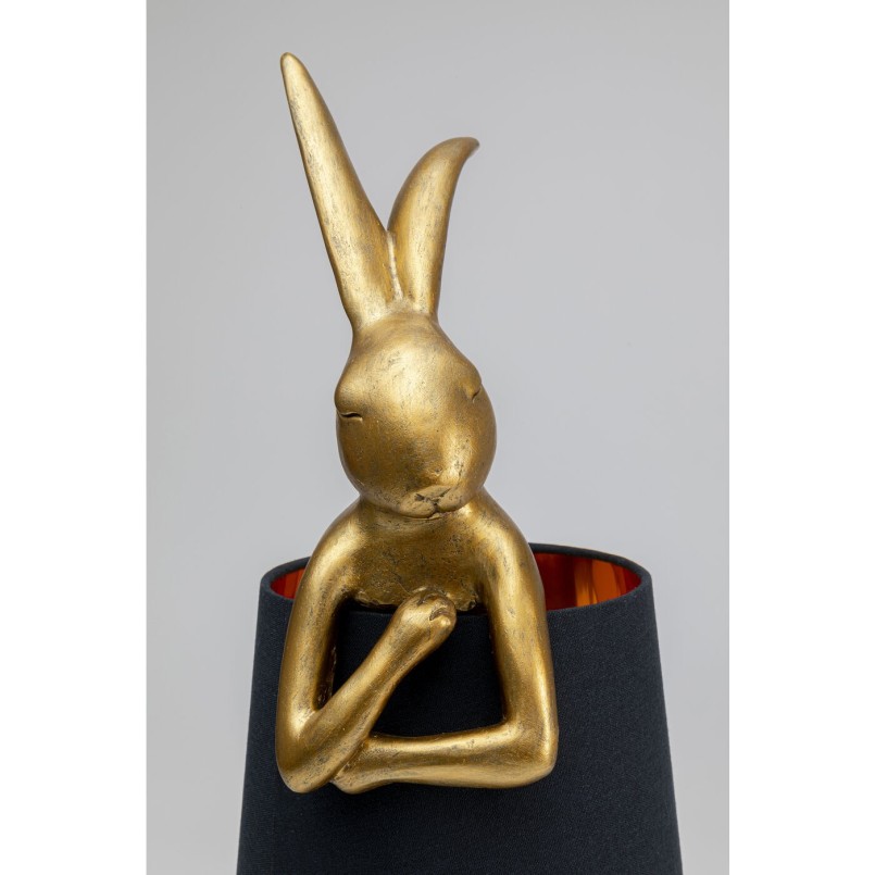 Lampe Animal lapin dorée et noire Kare Design