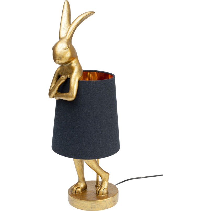 Lampe Animal lapin dorée et noire Kare Design