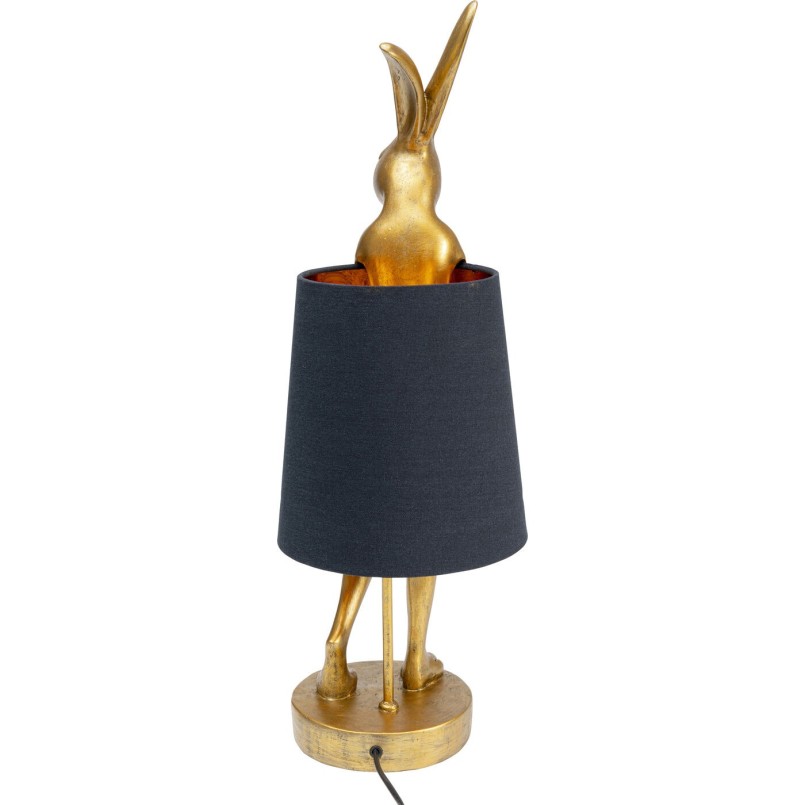 Lampe Animal lapin dorée et noire Kare Design