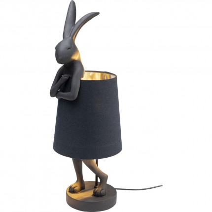 Table Lamp Animal Rabbit Black 68cm gold Kare Design
