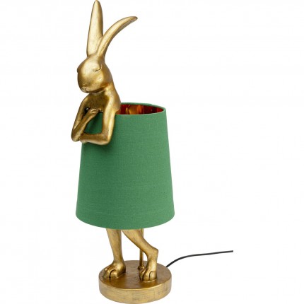 Tafellamp Dier Konijn Goud/Groen 68cm Kare Design