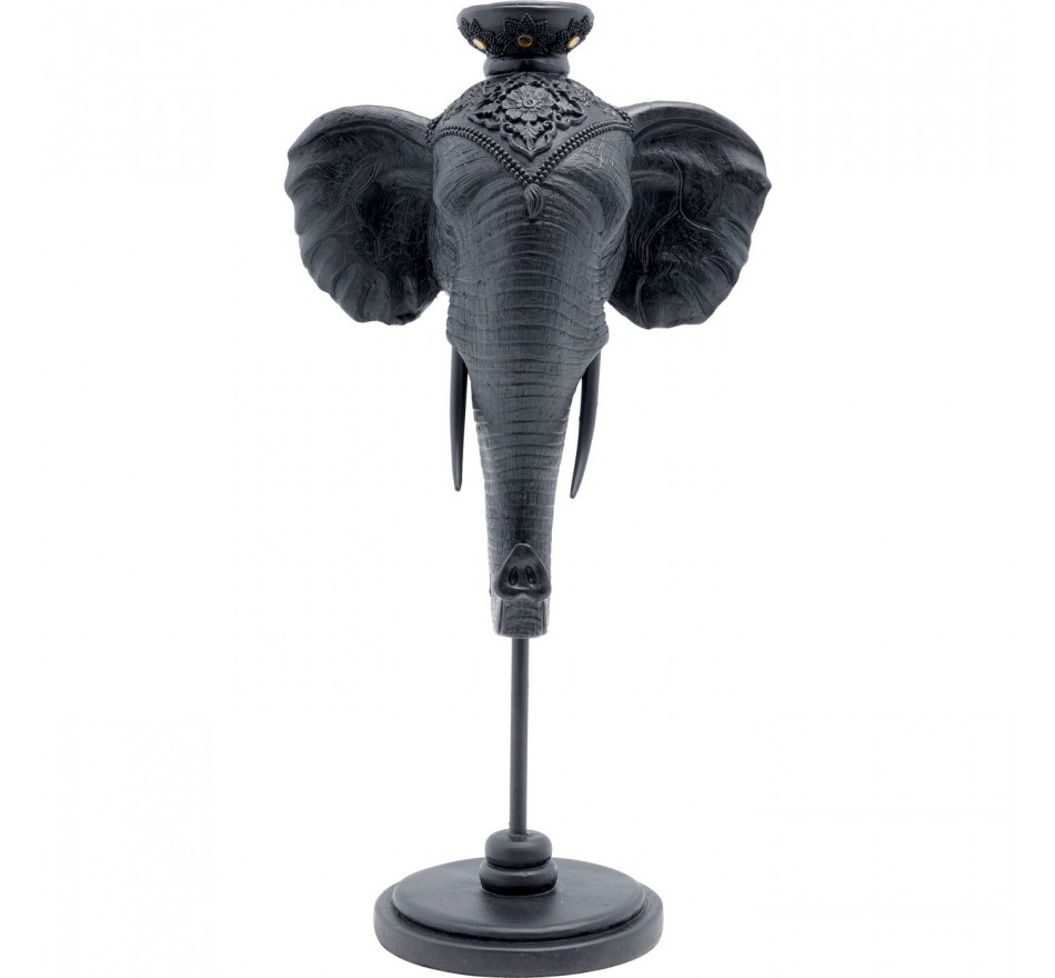 Candle Holder Elephant Head Black 49cm Kare Design