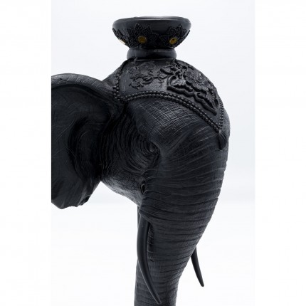 Bougeoir tête d'éléphant noir 49cm Kare Design