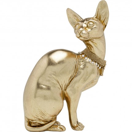 Deco Sitting Cat Audrey Gold 27cm Kare Design