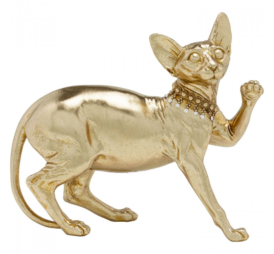 Aanvankelijk goedkoop Patois Decoratie voor een staande gouden sphynx kat - Kare Design