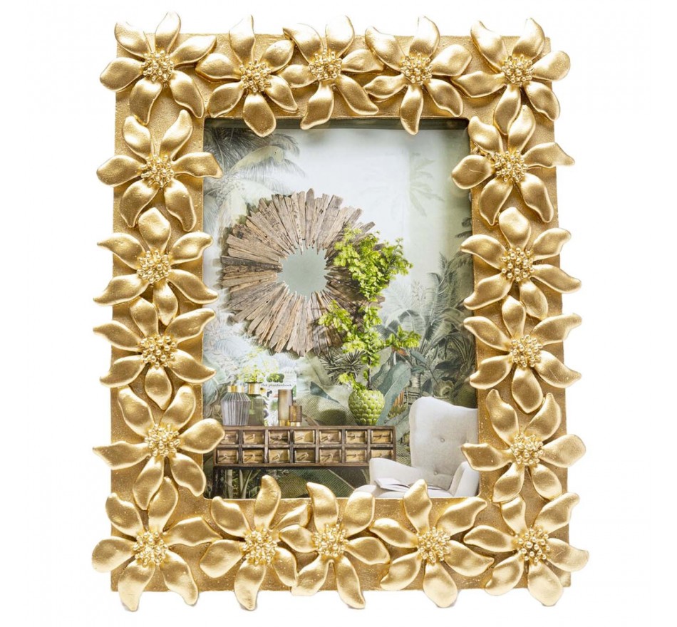 Fotolijst Flower gouden bloemen 21x26cm Kare Design