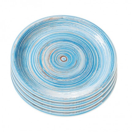 Plate Swirl Blue Ø19cm (4/set) Kare Design