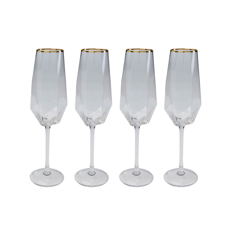 Flûte à champagne Diamond Gold Rim