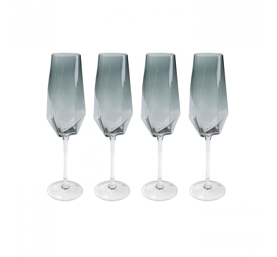 privaat Allergie bronzen Gerookte glazen champagneglazen - Diamant - Kare Design