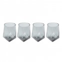 Verres à eau Diamond fumé set de 4 Kare Design