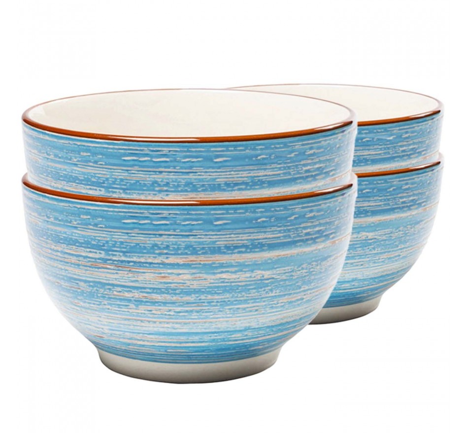 Kommen Swirl Ø14cm blauw (4/set) Kare Design