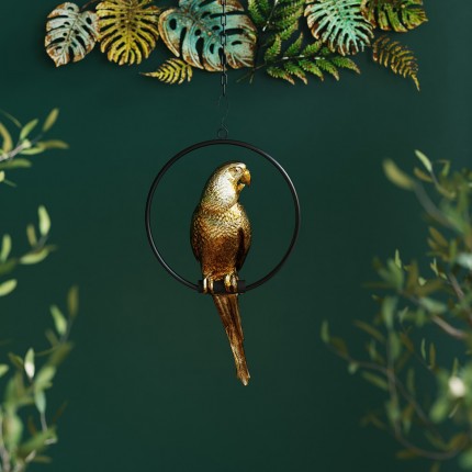 Deco Swinging Parrot Gold Kare Design