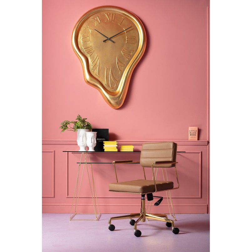 Horloge murale Big Drop doré 92x127cm