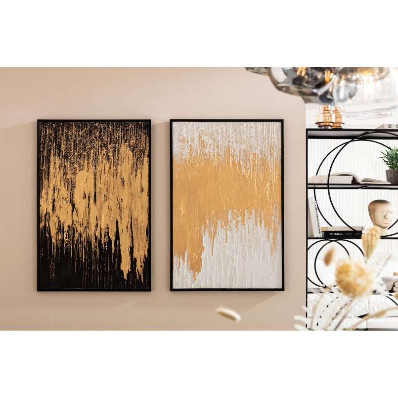Peinture à l'huile Frame Abstract noir 80x120cm Kare Design