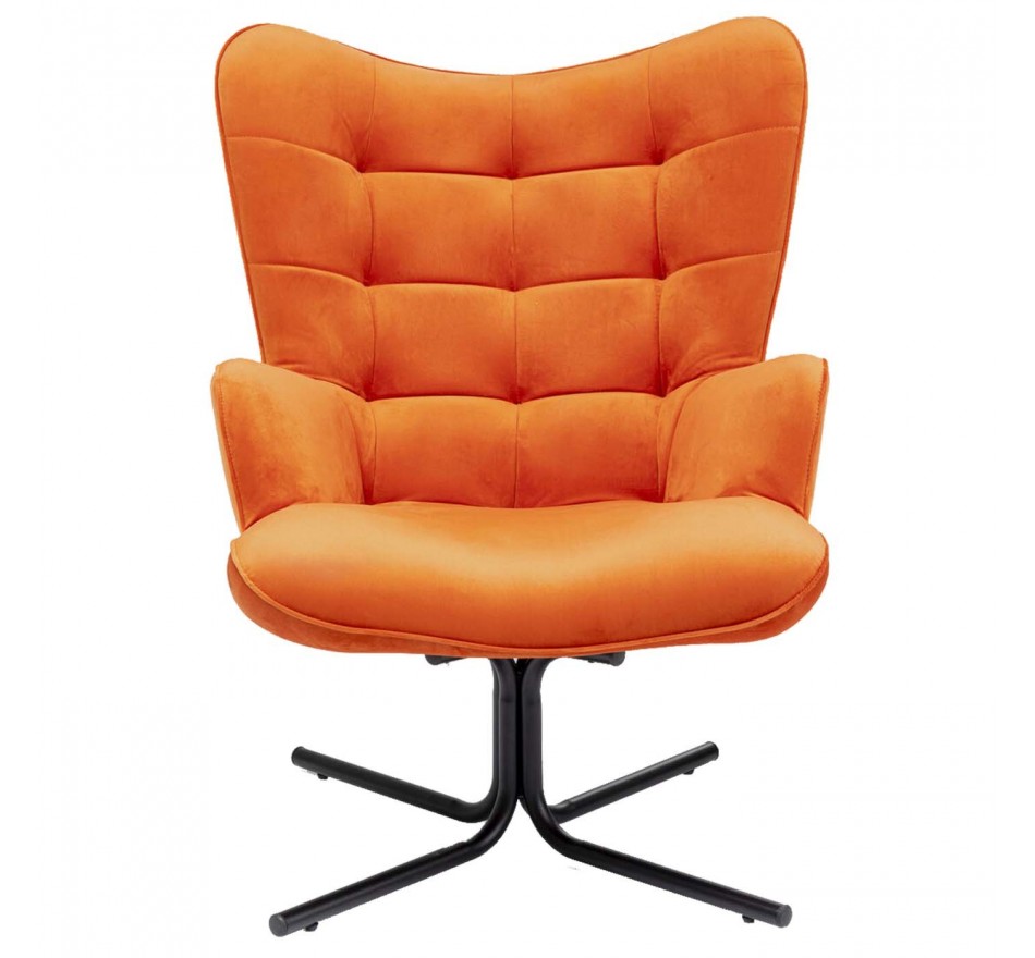 Draaifauteuil Oscar fluweel oranje Kare Design