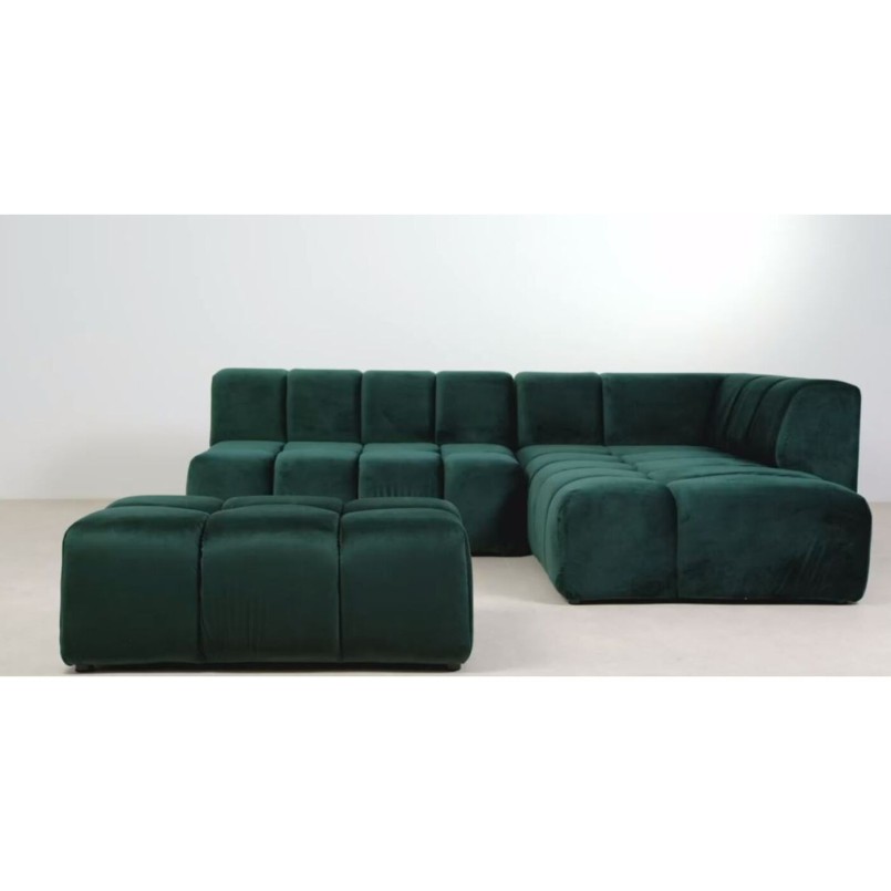 Pouf Belami velours vert foncé