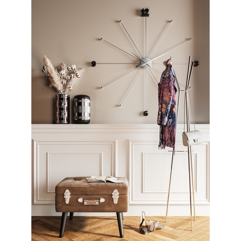 Horloge Umbrella Chrome et Noir Kare Design