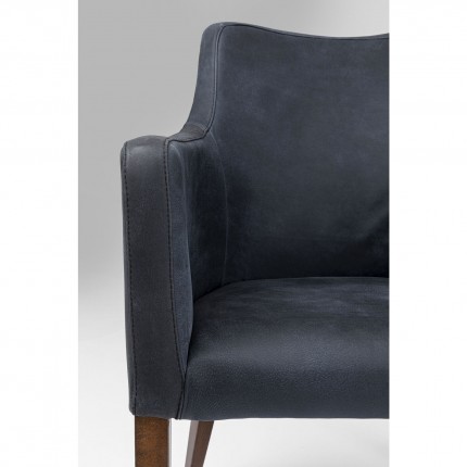 Chair with armrests Mode Leather Anthracite Kare Design