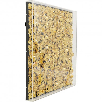 Picture Frame gold flowers 80x80cm Kare Design