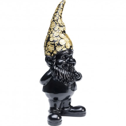 Deco Gnome Standing Black Gold 45cm Kare Design