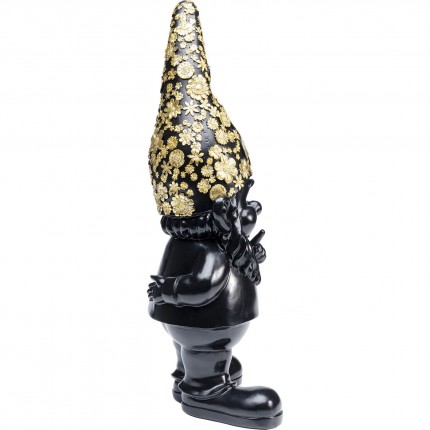 Deco Gnome Standing Black Gold 45cm Kare Design