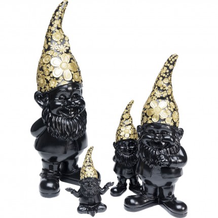 Decoratie Gnome Standing Zwart Gouden 45cm Kare Design