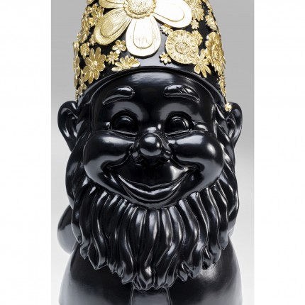 Decoratie Gnome Standing Zwart Gouden 61cm Kare Design