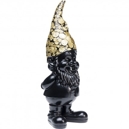 Decoratie Gnome Standing Zwart Gouden 61cm Kare Design