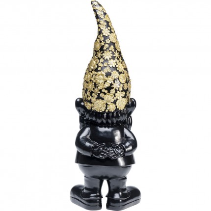 Deco gnome standing 61cm black gold Kare Design