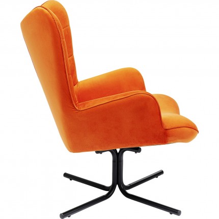 Draaifauteuil Oscar fluweel oranje Kare Design