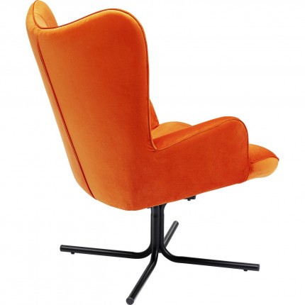 Draaifauteuil Oscar fluweel oranje Kare Design