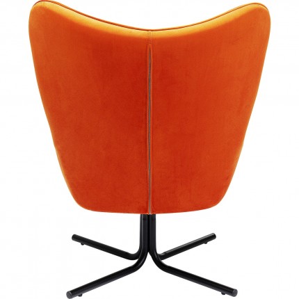 Draaifauteuil Oscar fluweel oranje Kare Design