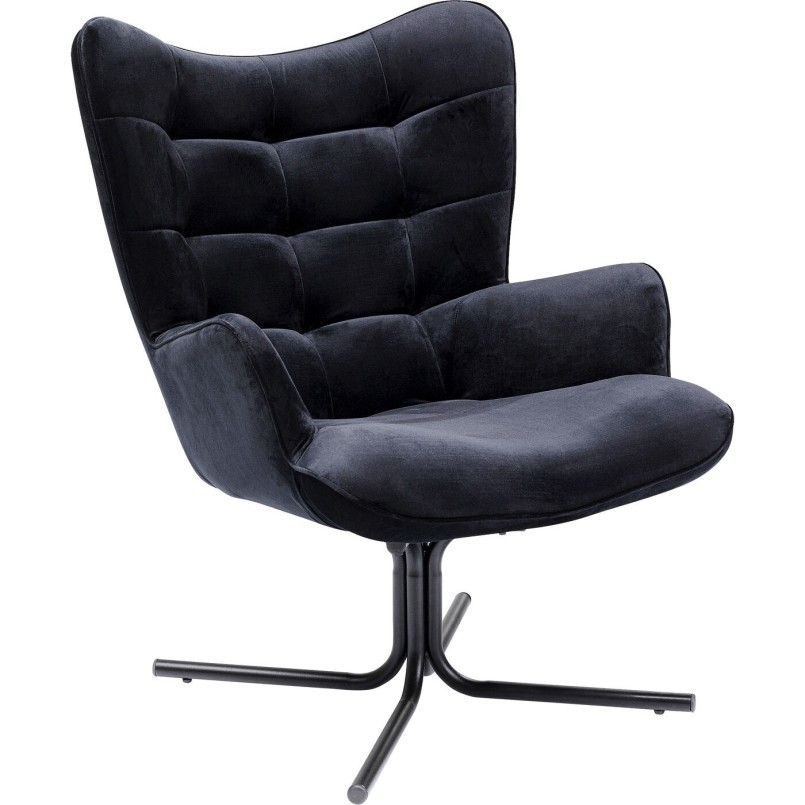 Fauteuil pivotant Oscar velours nooir