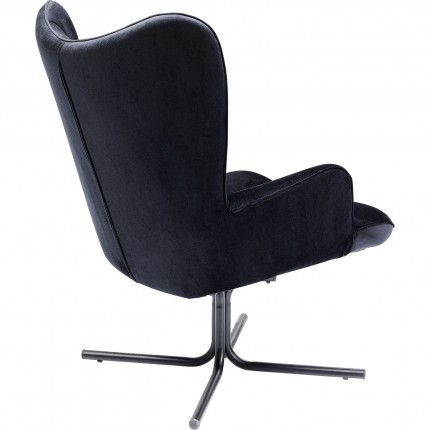 Draaifauteuil Oscar fluweel zwart Kare Design