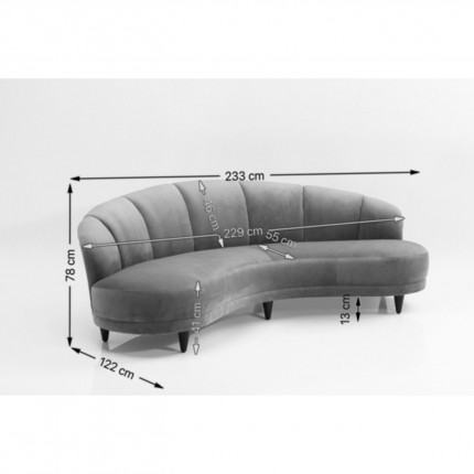 Sofa Dschinn 3-Zits 237cm taupe Kare Design