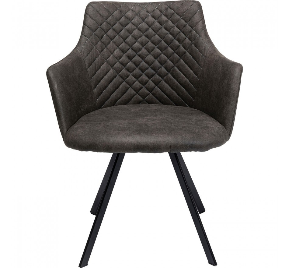 Draaistoel met armleuningen Coco antraciet Kare Design