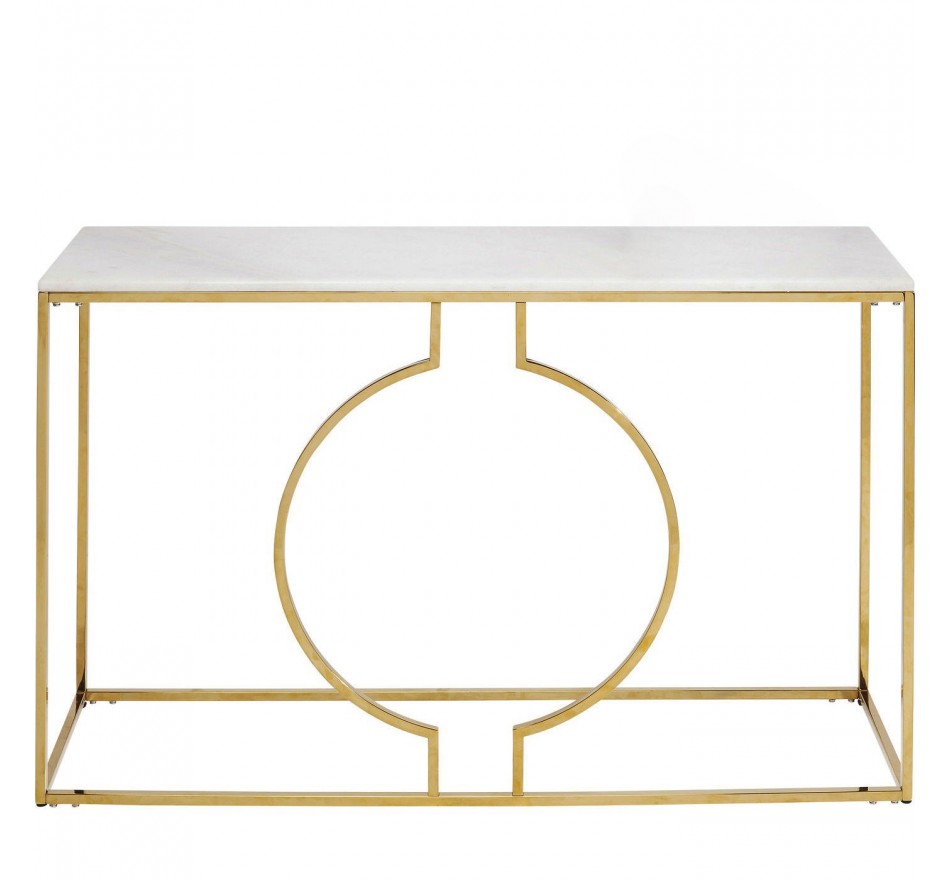 Console Miami Loft 120x35cm blanche et dorée Kare Design