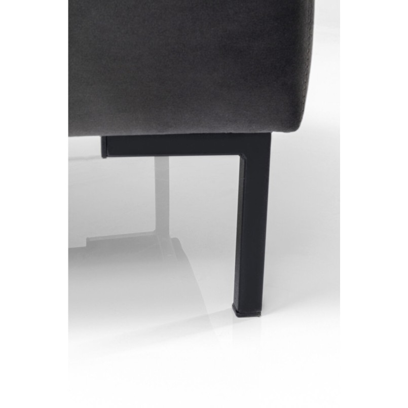Tabouret Gianni velours gris noir