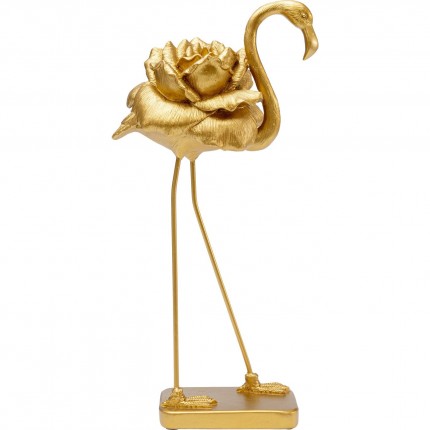 Decoratie flamingo goud bloem 42cm Kare Design