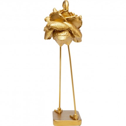 Decoratie flamingo goud bloem 42cm Kare Design