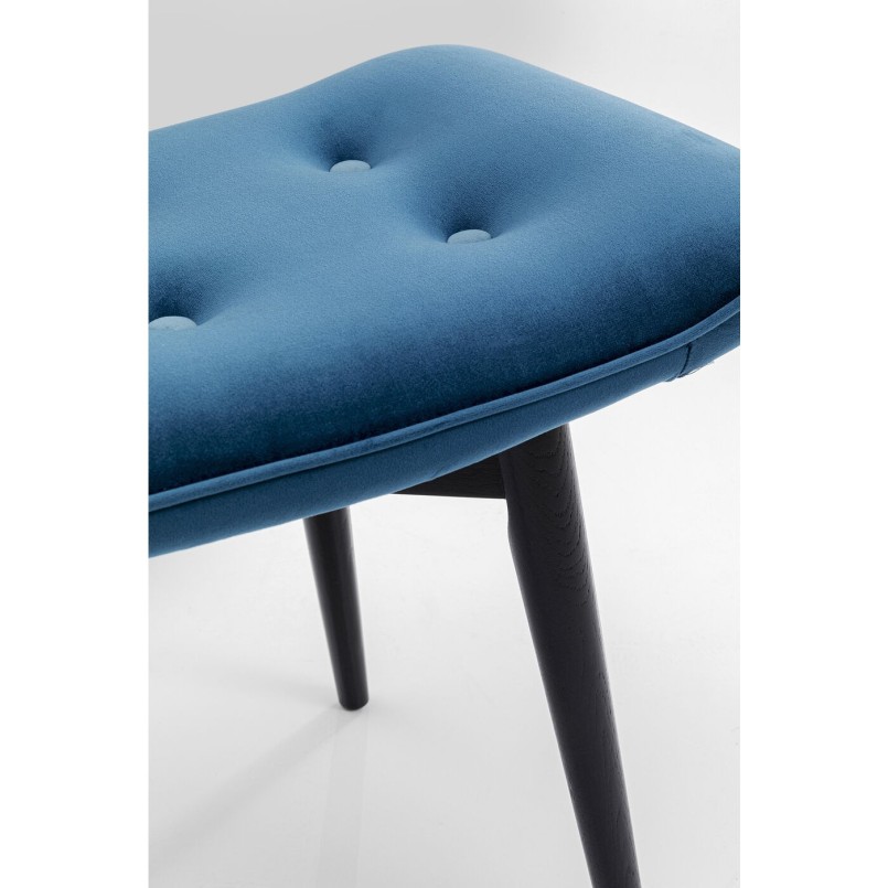 Stool Black Vicky Velvet Bluegreen 46x59cm