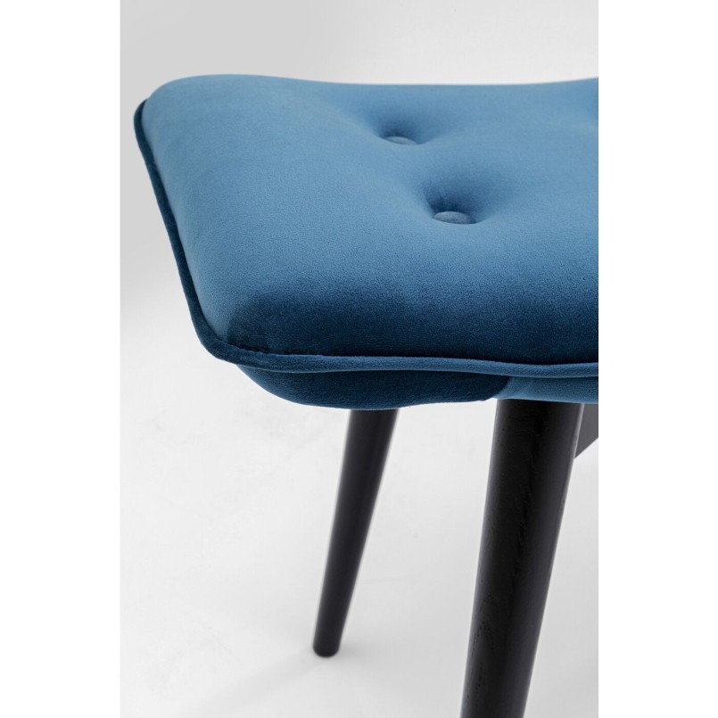 Stool Black Vicky Velvet Bluegreen 46x59cm