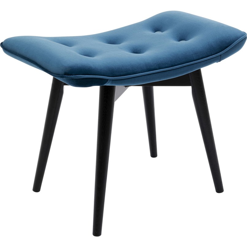 Stool Black Vicky Velvet Bluegreen 46x59cm